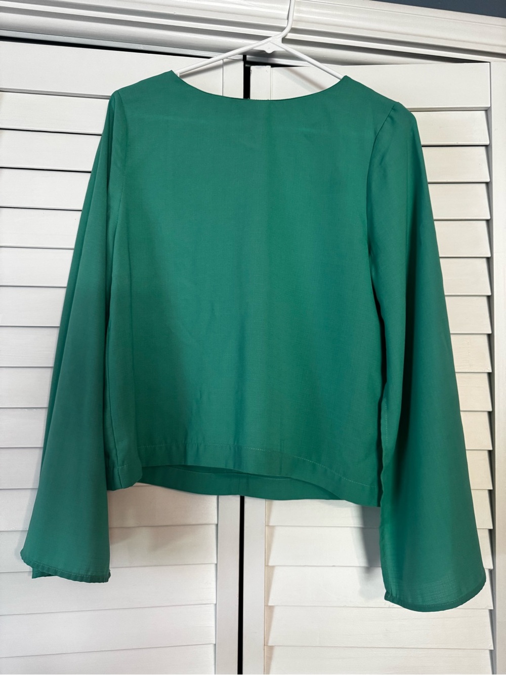 TCEC Teal-Green Long Sleeve Shift Blouse
